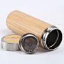 Eco Friendly Bamboo Wood Travel Coffee Cups Stainless Steel Tea Tumbler Bamboo Water Bottle Travel Coffee Mug with Infuser