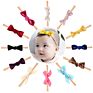 Elastic Velvet Bow Headband European and American Retro Baby Hair Accessories Pure Color Knotted Non-Marking Headband