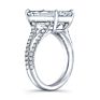 Emerald Cut 925 Sterling Silver Split Shank Pave Setting 5A Cz Diamond Engagement Wedding Ring for Women