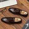 England Formal Official Business Cowhide Genuine Leather Brogue Derby Dress Shoes Suit Shoes