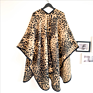 European and American Autumn and Leopard Pattern Shawl Poncho Direct Other Scarves