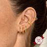 European and American Inlaid Brick Color Zircon Gold - Plated Women's Earring