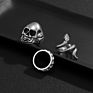Exaggerated Skull Python Men's Ring Set Retro Gothic Metal Three-Dimensional Animal Bull Head Ring