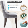 Exquisite and Gratifying Gray Velvet Upholstered Back Button Tufted Nailhead Solid Wood Legs Kitchen Dining Chair Us Inventory