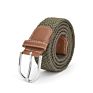 Extra Long Men Casual Knitted Fabric Woven Braided Elastic Stretch Belt for Jeans Multi-Color