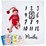 Extra Soft Thick Double Layer Printing 1 to 12 Months Flannel Fleece Unicorn Newborn Baby Monthly Milestone Blanket