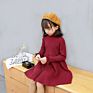 Fall Boutique Clothing Knitted Dress Turtleneck Sweater Solid Children Baby Girls Dress Long Sleeve Tight Dress