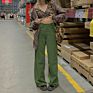 Fall Harajuku Y2K Corduroy Brown High Waist Wide Leg Pants Vintage Loose Black Women's Trousers