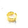 Fashionable 925 Silver Plated Brass Wave Sand Uneven Surface Rings Wide Gold Tone Irregular Bumpy Hammered Open Ring