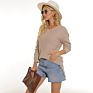 Fashionable and Explosive Solid Color V-Neck Thin Sweater for Ladies Wear Inside