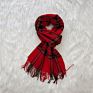 Fashionable Classic Long Soft Warm Women Neck Red Checked Tassel Wool Plaid Scarves For