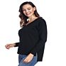 Fashionable Khaki Black Blue Cotton Soft Solid Women Pullover Sweater