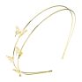 Fashionable Metal Butterfly Hair Accessories Elegant Double Gold Plated Butterfly Headband for Woman