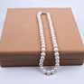 Fengzuan Jewelry Natural Freshwater Pearl Necklace 16-Inch 7-8Mm round White Pearl Necklace for Women Gift