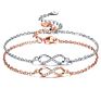 Fine Jewelry Designer S925 Real Silver Eight Earring Bracelet Women's Wedding Infinity Necklace Fine Jewelry Sets