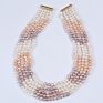Five layers 6-7mm Potato Pearl Natural Real Freshwater Necklace
