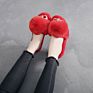 Fluffy Indoor Comfort Shoes Warm Open Toe with Ball Plush Slides Women's Color Matching Popular Hair Ball Fur Slippers
