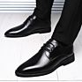 Formal Business Oxfords for Men Dress Lacing Shoes Genuine Leather Captoe Block Heel Black Chaussures En Cuir Pour Hommes