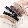 Four Row Diamond Fishing Line Braided One Word Clip Spring Rhinestone Ladies Hairpin