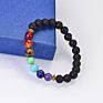 Free Sample Handmade Yoga Inspirational Bracelet, Natural Lava Stone Essential Oil Diffuser 7 Chakra Bead Bracelet