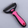 Free Sample Pet Grooming Wide Brush Double Sided Shedding Dematting Undercoat Rake Dog Hair Comb