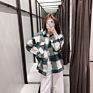 Front Pocket Design Casual Plaid Jacket Autumn Coat Women