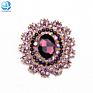 Fuchsia Rhinestone Brooch, Pink Crystal Brooch, Large Silver Rhinestone Brooch