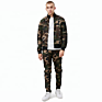 Funnel Neck Mens Camo Printed Track Jacket