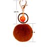 Fur Ball Keyring Imitation Faux Rex Rabbit Fur Ball Keychain Creative Car Key Chain Acrylic Smiley Hair Ball Pendant