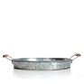Galvanized round Tray, Wooden Handle, Suitable for Family, Office, Party, Wedding
