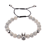 8mm white turquoise Crown Zircon Beads Bracelet
