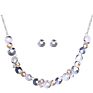 Geometric Drop Dangle Earrings Necklaces Set for Women's Jewelry Sets Charm Blue Chain Indian Wedding Jewelry Sets