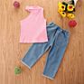 Girls Clothing Suit Design Top and Jeans Suit Girls 2Pcs Outfits