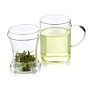 Glass Tea Infuser Mug 340Ml Double Layer Teacup Set with Lid On