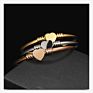 Gold Heart Stainless Steel Bangle Charm Bracelet for Women N95091