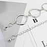 Gold Silver Chained Belt Women Circle Shaped Metal Chain Female Waist Belt for Dress Waistband