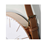 Gold Wall Clock Nordic Vogue Mute Movement Glass Clock Minimalist Home Decor Pu Leather Belt Hanging Clock