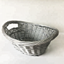 Golden and Silver Boat Shape Handwoven Willow Basket for Storage