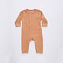 Good Cotton Infants Solid Color and Striped Jumpsuits Toddlers Buttons Bodysuits Baby Boy's and Girls' Long Sleeve Rompers