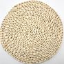 Grass round Placemat Natural Straw Placemats for Kitchen Vintage Boho Style