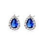 Hainon Earrings for Women Water Drop White Pink Blue Green Zircon Stud Earrings 925 Silver Plated Earrings Gift