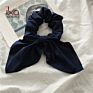 Hair Scrunchies Solid Color Silk Satin Women Bowknot Kids Hair Accessories Scrunchies Bow