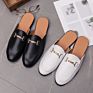 Half Men Leather Slipper Man Slipper Leather Real Slippers Leather