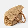 Hand-Woven Large Ladies Shoulder Bag Handbag Straw Beach Bag Travel Market Tote with Zipper for Women