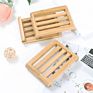 Handmade 100% Biodegradable Bathroom Top Natural Wooden Soap Dish Bamboo Soap Dishes Holder