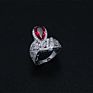Handmade Bride Zircon Red Stone Jewelry Set Wedding Bridesmaid Neckle Earring Wedding Jewelry Set of 4 Zircon Jewelry