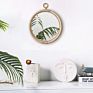 Handmade Craft Shape Vanity Large Beauty round Decorative Woven Wood Wicker Willow Frame Rattan Wall Mirror