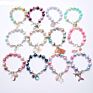 Handmade Diy Magic Color Pearls Beads Bracelets for Baby Girls Mermaid Shell Acrylic Beads Charm Bracelets