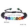 Handmade Men Women Vintage Lava Natural Stone Black Beads Adjustable Strech 8Mm 7 Chakra Bracelet for Girls