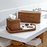 Handmade Rattan Wicker Rectangular Portable Storage Lid Made in Vietnam